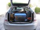 Packing a Prius with ham radio gear for HF through 10 GHz bands! Photo by Wayne Yoshida KH6WZ